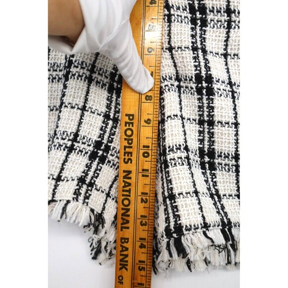 Pink & Flare Plaid Tweed Overall Frayed Edges w/ Shorts V-Neckline Women's Small - Picture 5 of 11